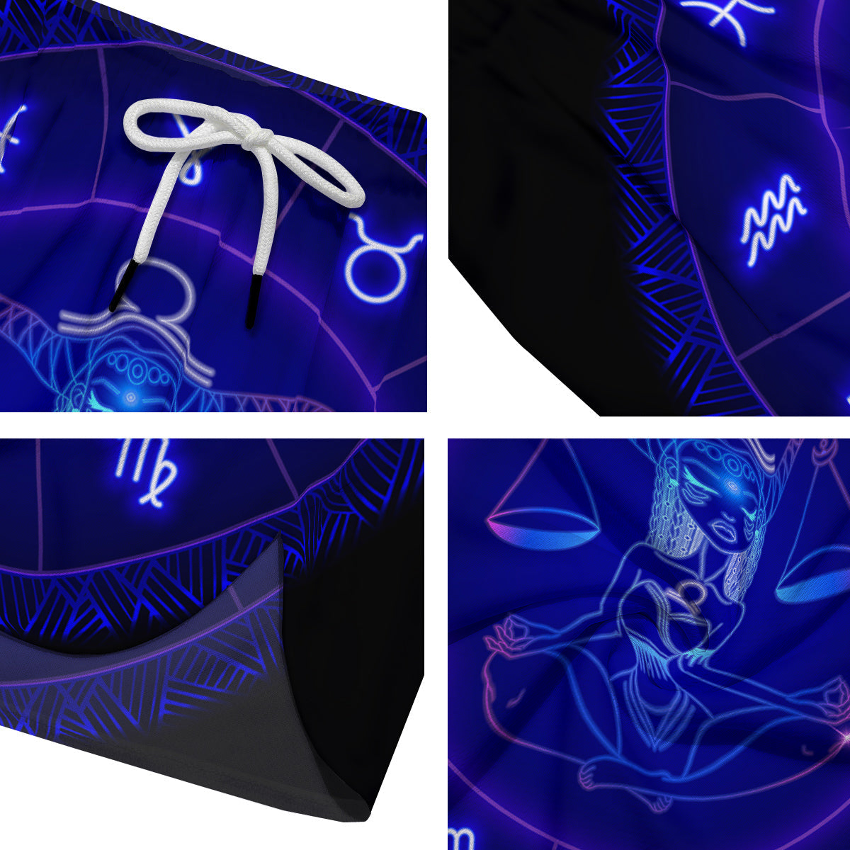 Zodiac Sign Dark Libra Print Men's Running Shorts-grizzshop