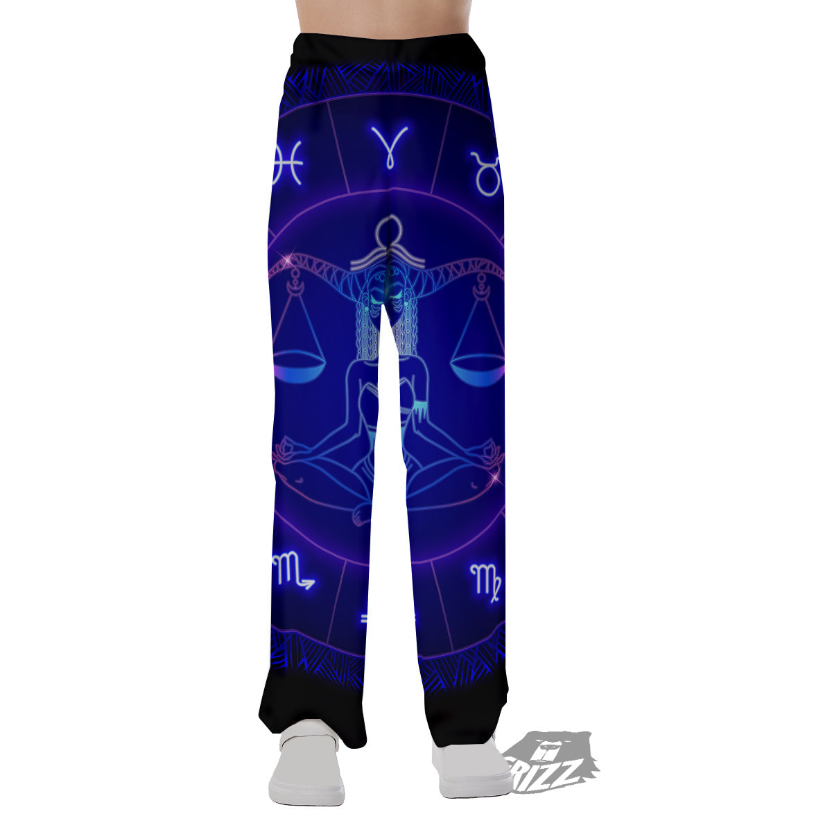 Zodiac Sign Dark Libra Print Pajama Pants-grizzshop