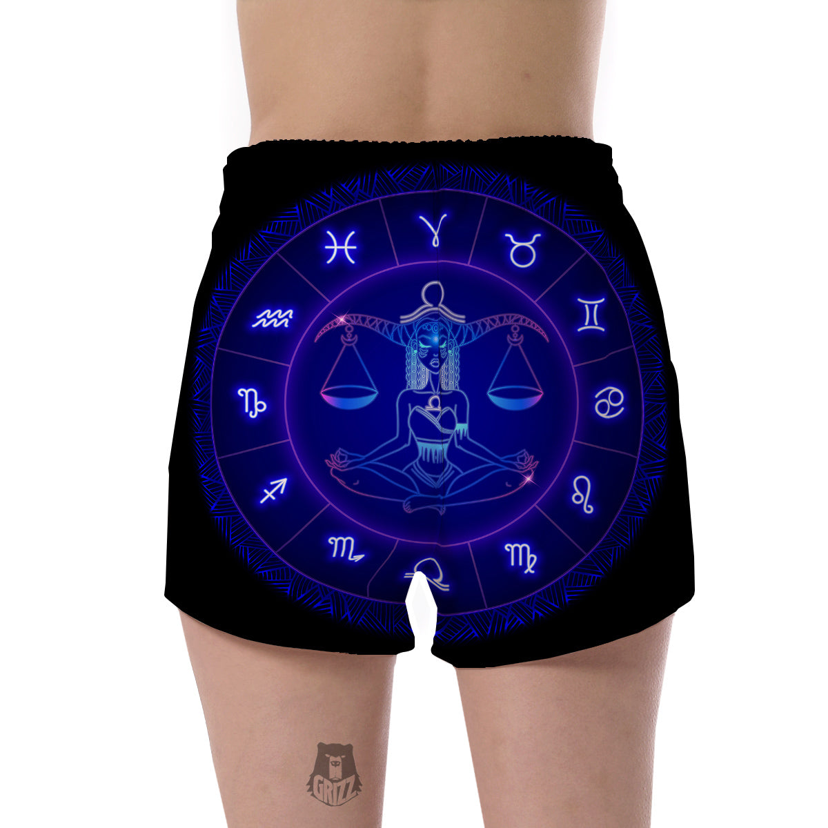 Zodiac Sign Dark Libra Print Women's Shorts-grizzshop