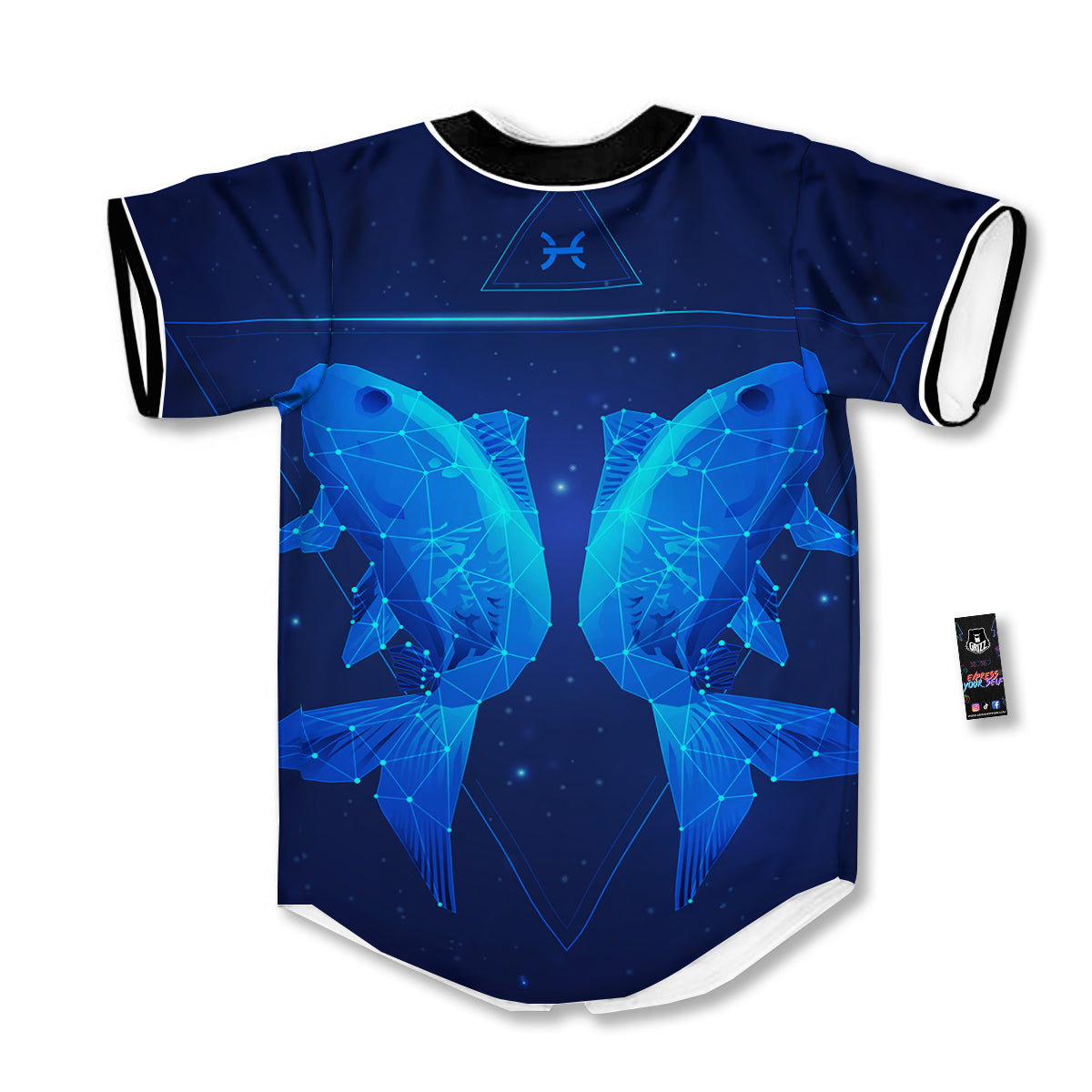 Zodiac Sign Dark Pisces Print Baseball Jersey-grizzshop