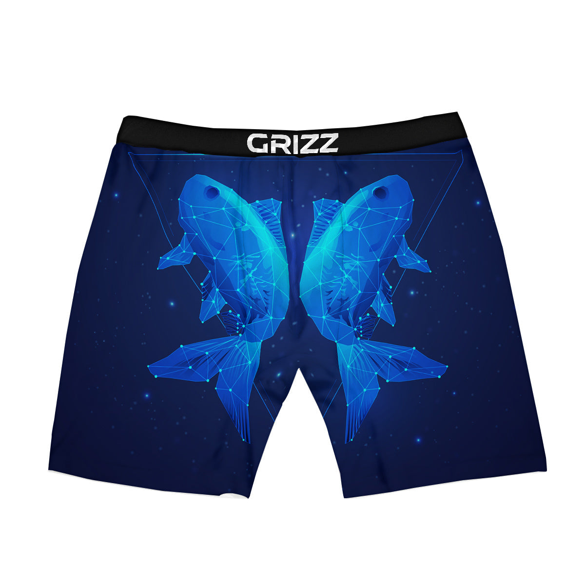 Zodiac Sign Dark Pisces Print Boxer Briefs-grizzshop
