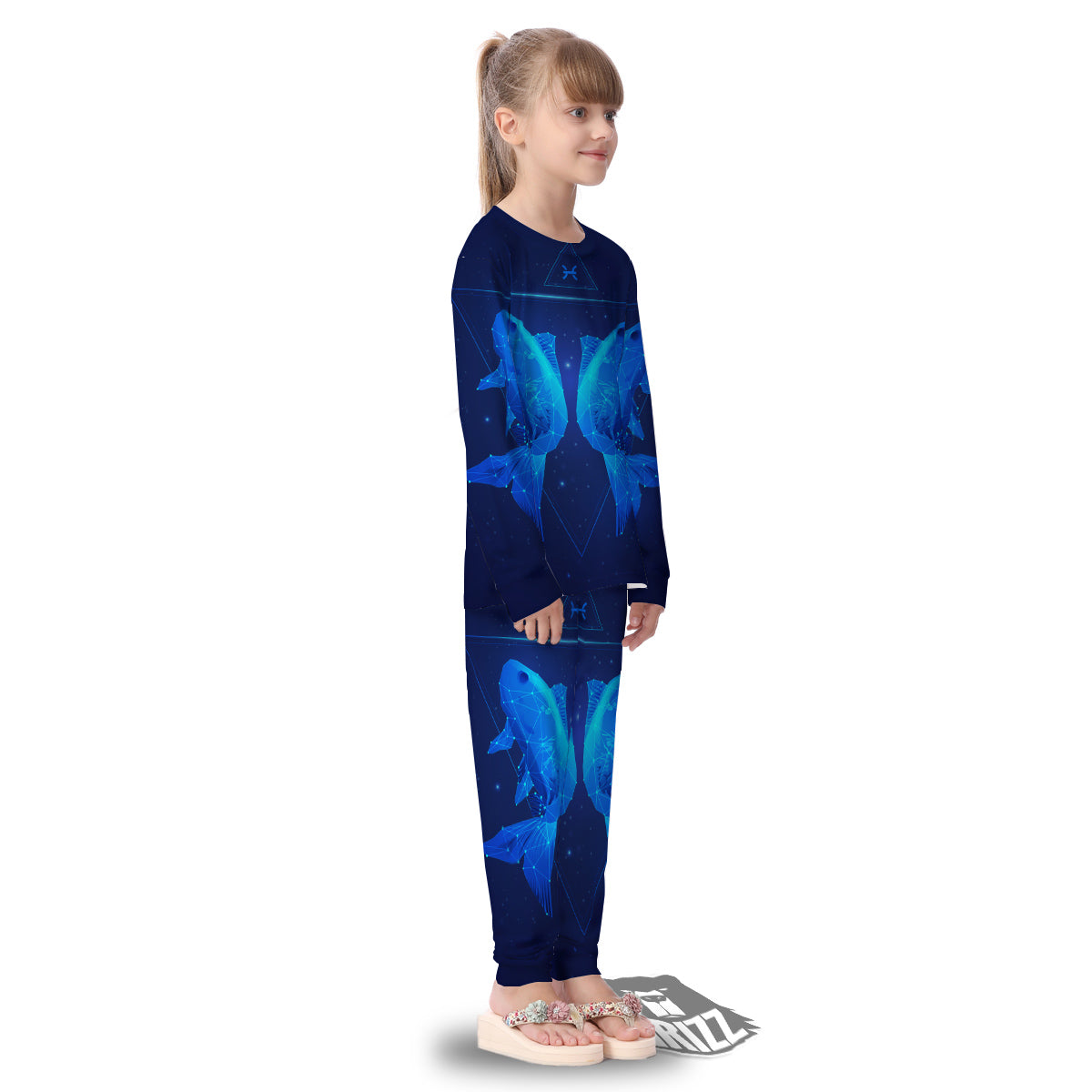 Zodiac Sign Dark Pisces Print Kid's Pajamas-grizzshop