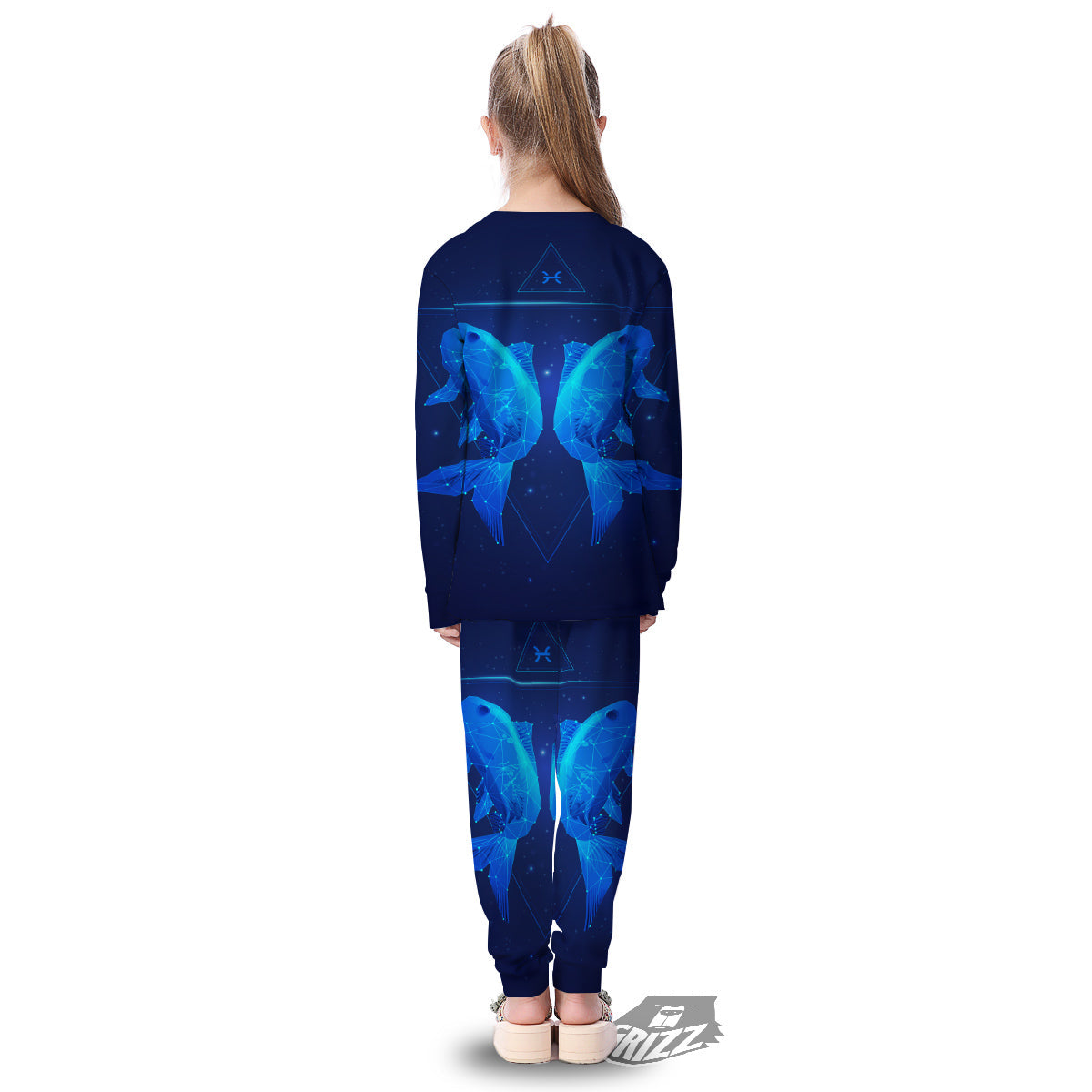 Zodiac Sign Dark Pisces Print Kid's Pajamas-grizzshop