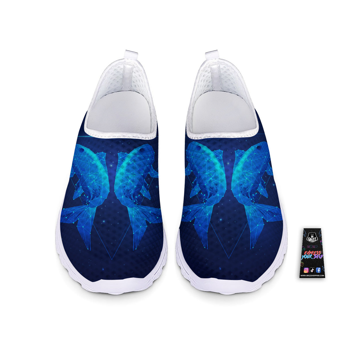 Zodiac Sign Dark Pisces Print Nurse Shoes-grizzshop