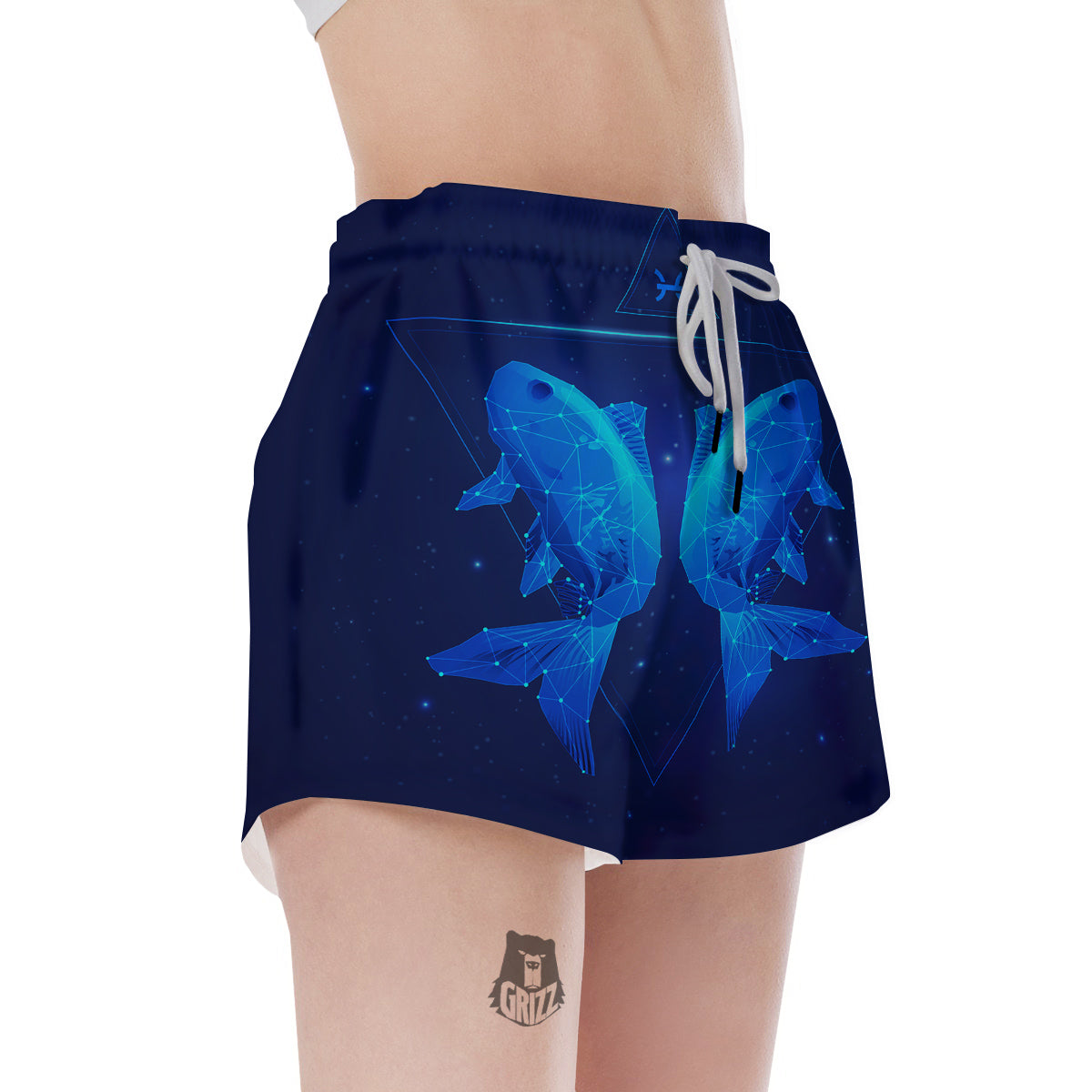 Zodiac Sign Dark Pisces Print Women's Shorts-grizzshop
