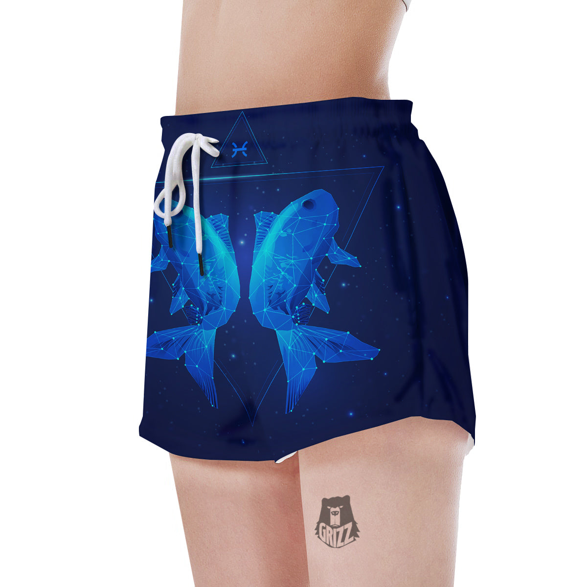 Zodiac Sign Dark Pisces Print Women's Shorts-grizzshop