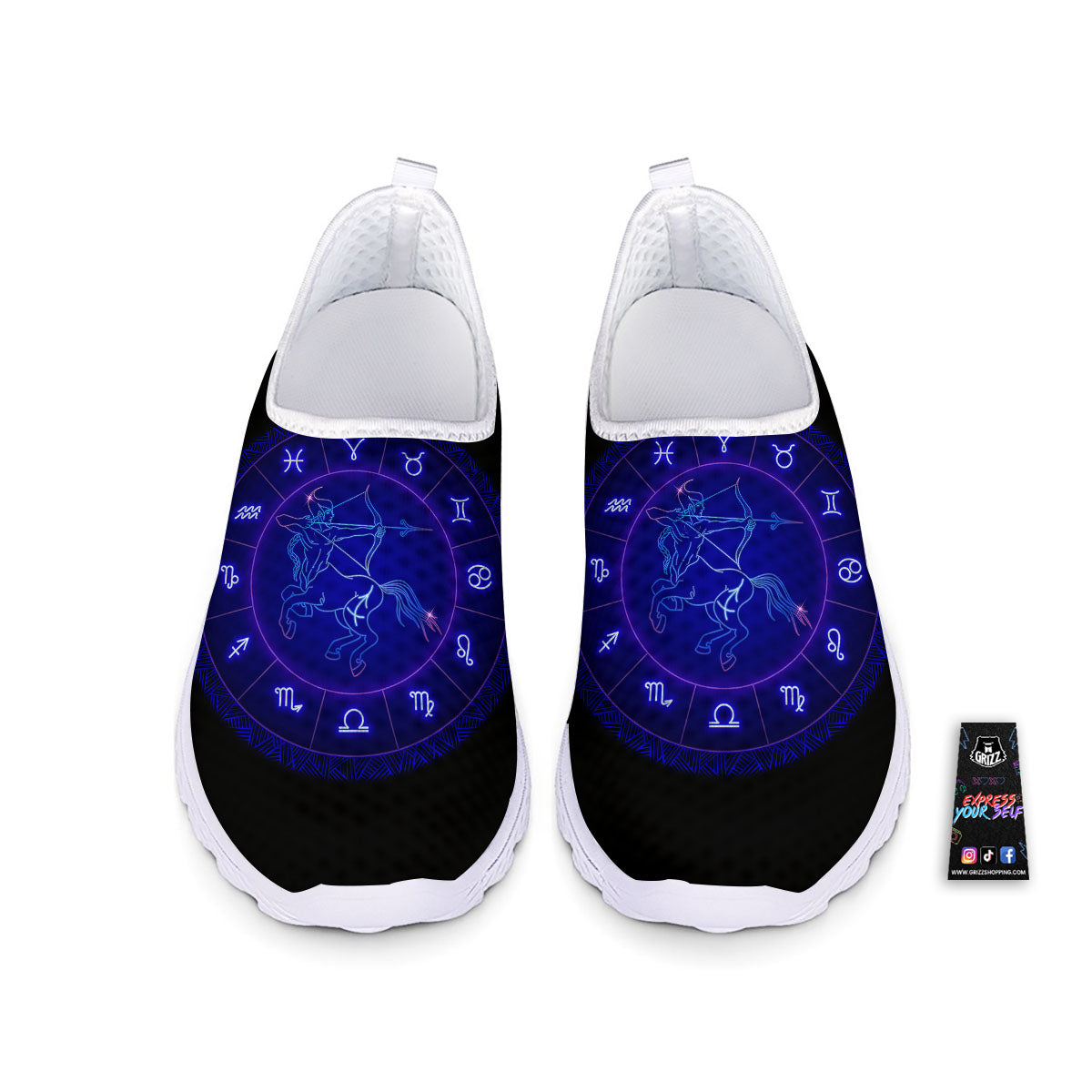 Zodiac Sign Dark Sagittarius Print Nurse Shoes-grizzshop