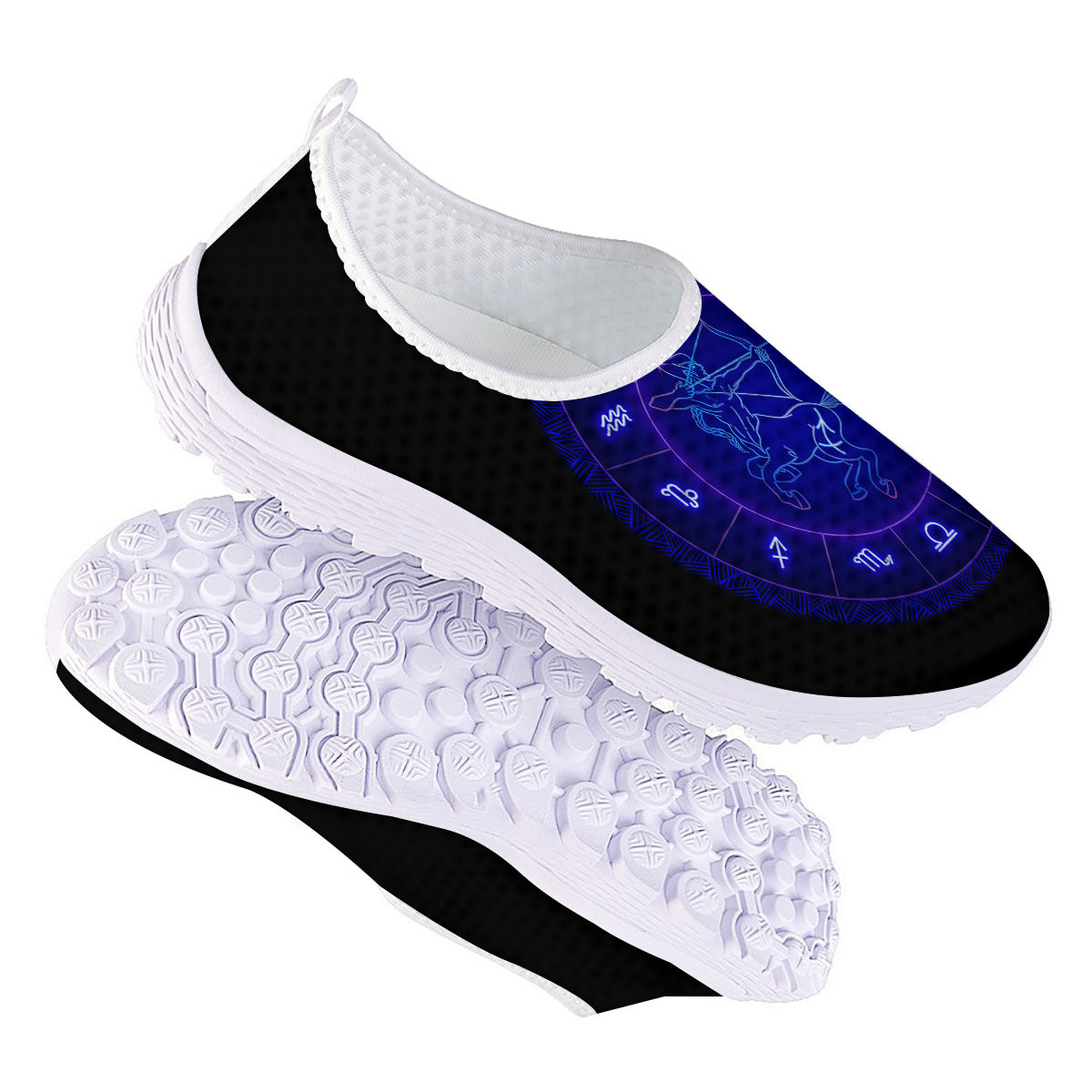Zodiac Sign Dark Sagittarius Print Nurse Shoes-grizzshop