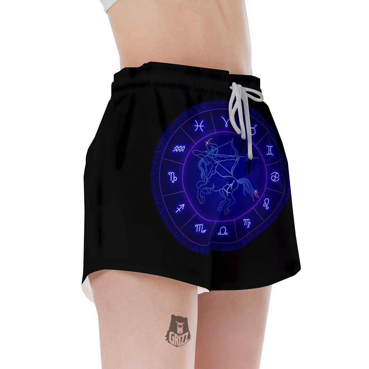 Zodiac Sign Dark Sagittarius Print Women's Shorts-grizzshop
