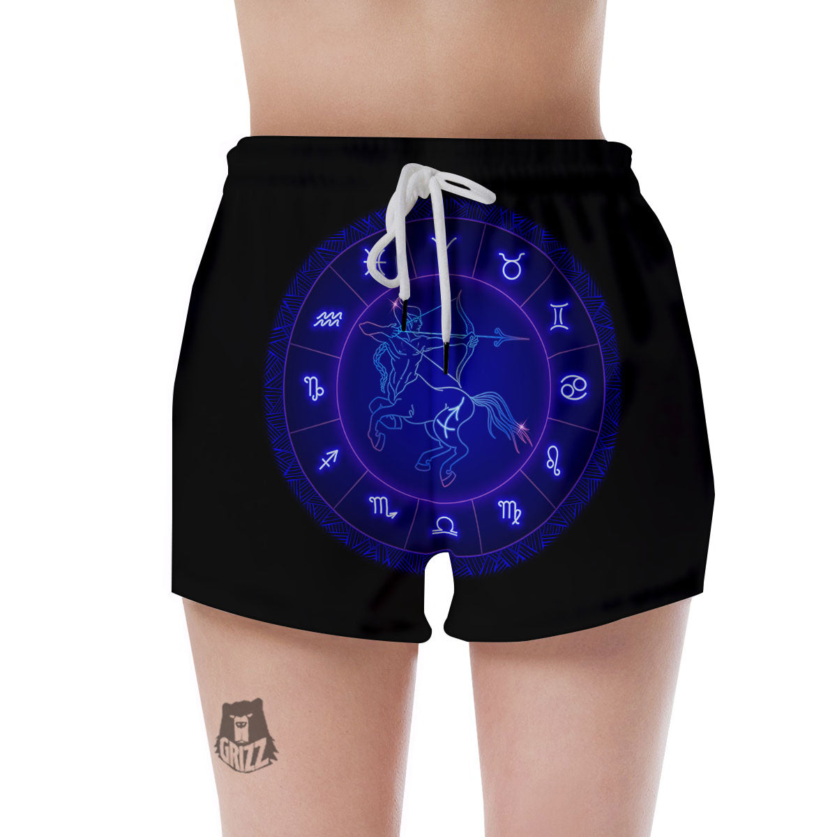 Zodiac Sign Dark Sagittarius Print Women's Shorts-grizzshop