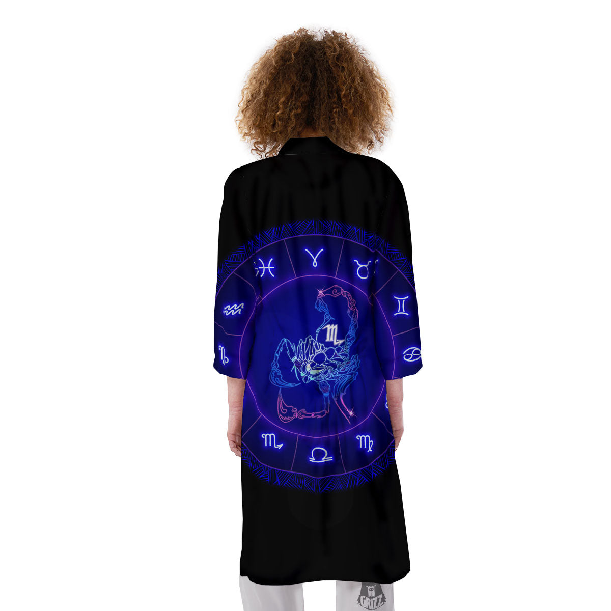 Zodiac Sign Dark Scorpio Print Kimono-grizzshop