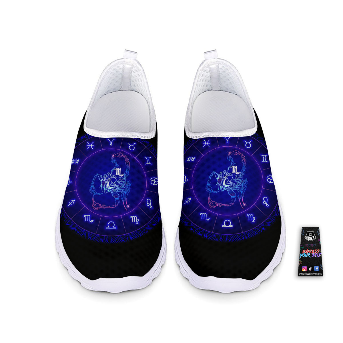 Zodiac Sign Dark Scorpio Print Nurse Shoes-grizzshop