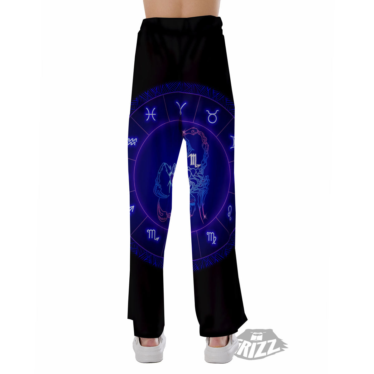 Zodiac Sign Dark Scorpio Print Pajama Pants-grizzshop