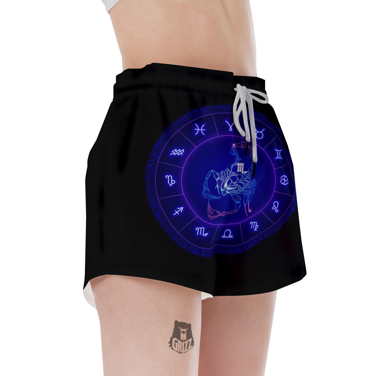 Zodiac Sign Dark Scorpio Print Women's Shorts-grizzshop
