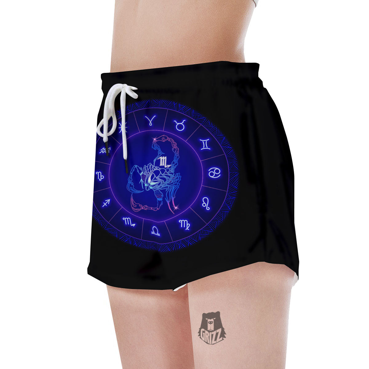 Zodiac Sign Dark Scorpio Print Women's Shorts-grizzshop