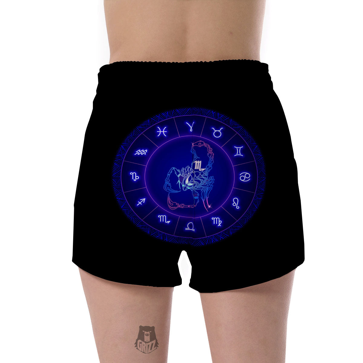 Zodiac Sign Dark Scorpio Print Women's Shorts-grizzshop