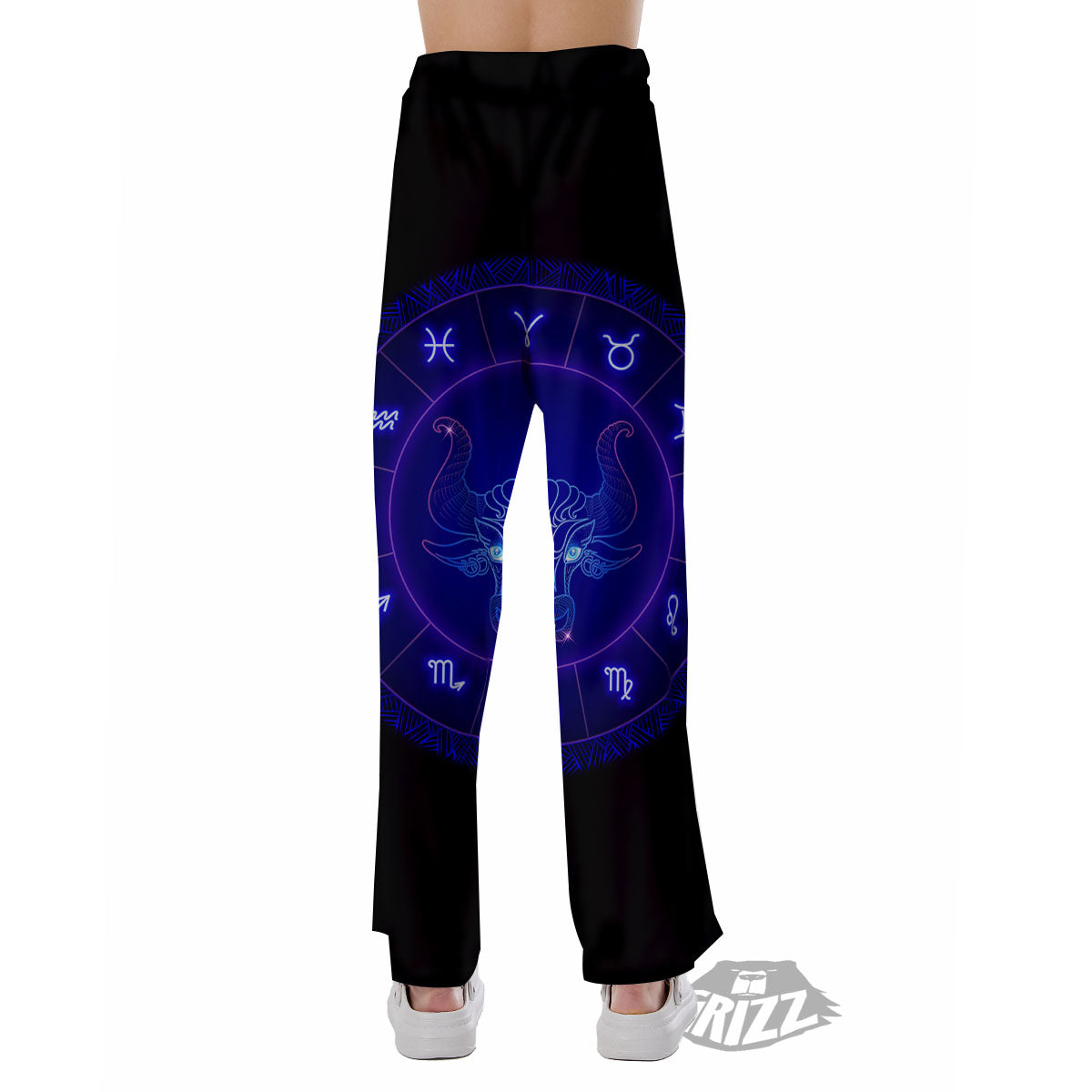 Zodiac Sign Dark Taurus Print Pajama Pants-grizzshop