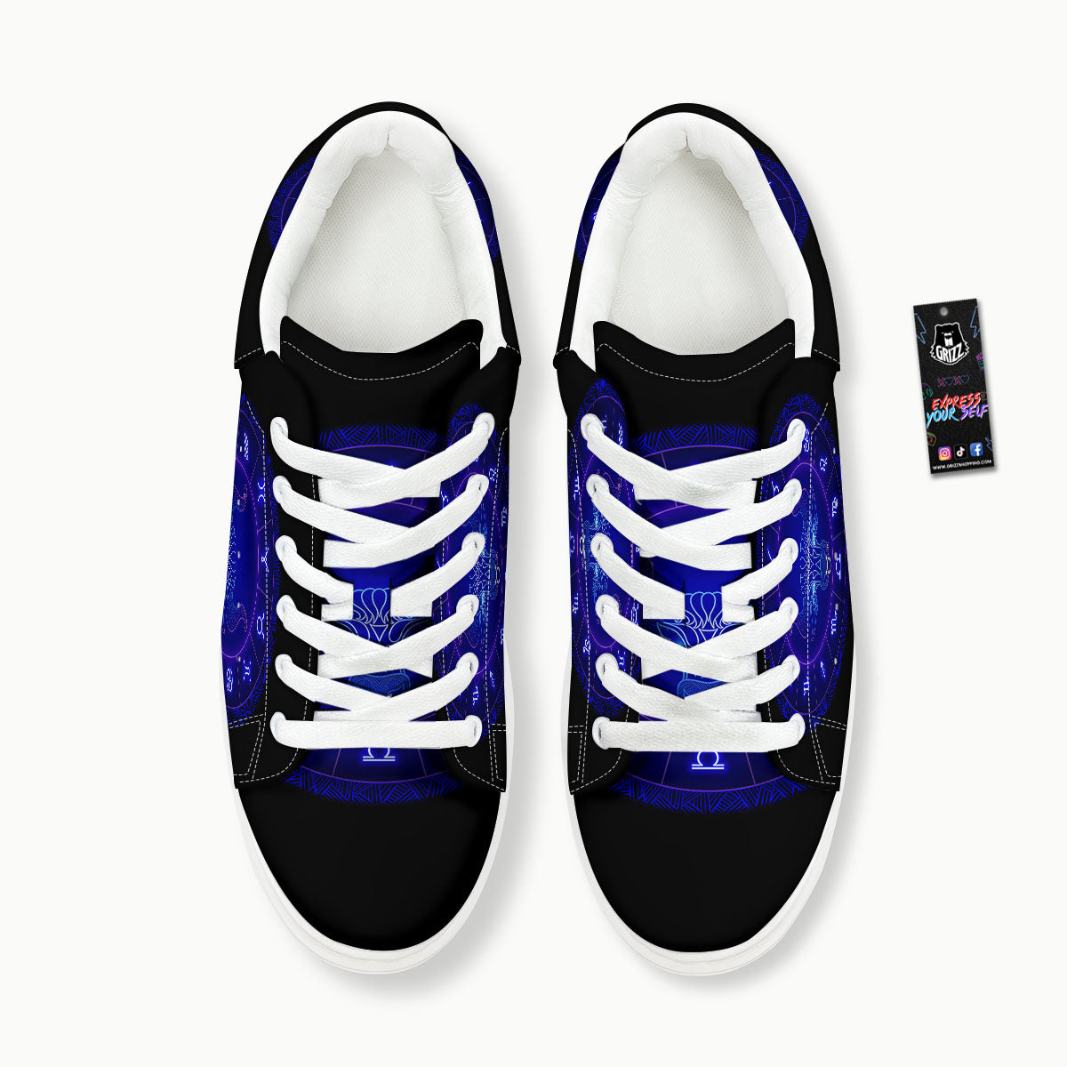 Zodiac Sign Dark Taurus Print Platform Shoes-grizzshop