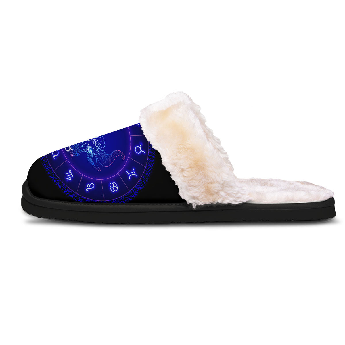 Zodiac Sign Dark Taurus Print Slippers-grizzshop
