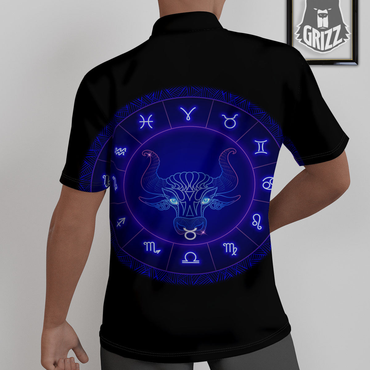 Zodiac Sign Dark Taurus Print Untucked Shirts-grizzshop