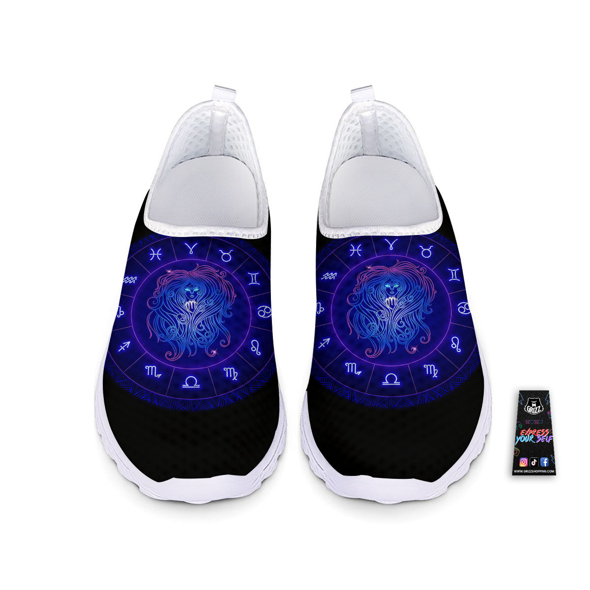 Zodiac Sign Dark Virgo Print Nurse Shoes-grizzshop