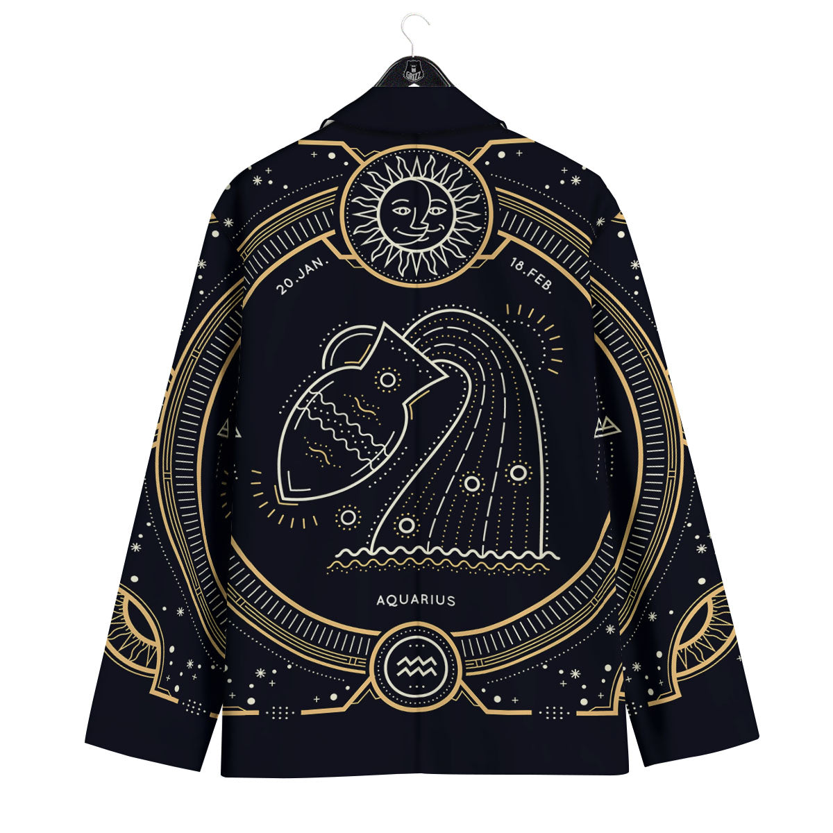 Zodiac Sign Vintage Aquarius Print Men's Sport Coat-grizzshop
