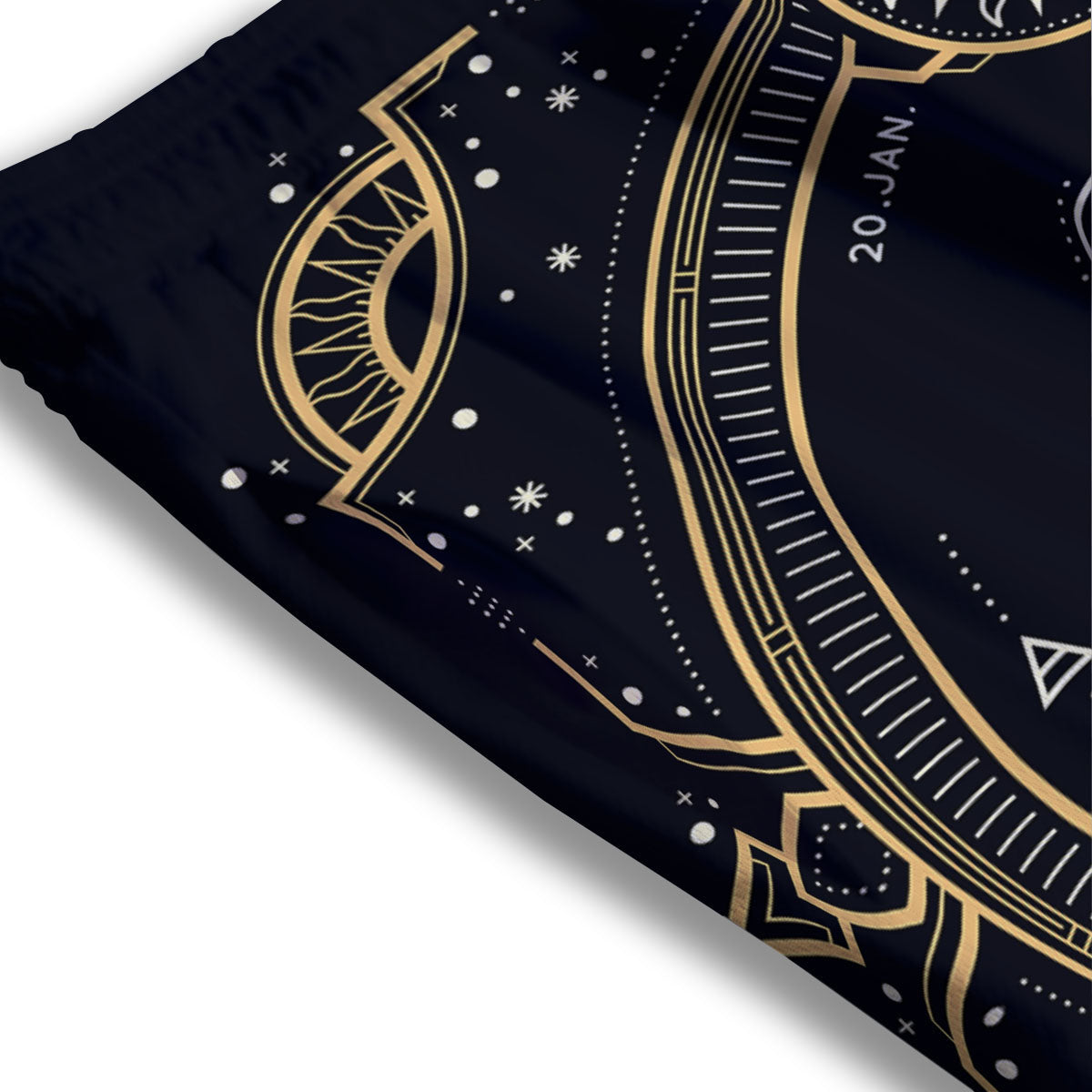 Zodiac Sign Vintage Aquarius Print Mesh Shorts