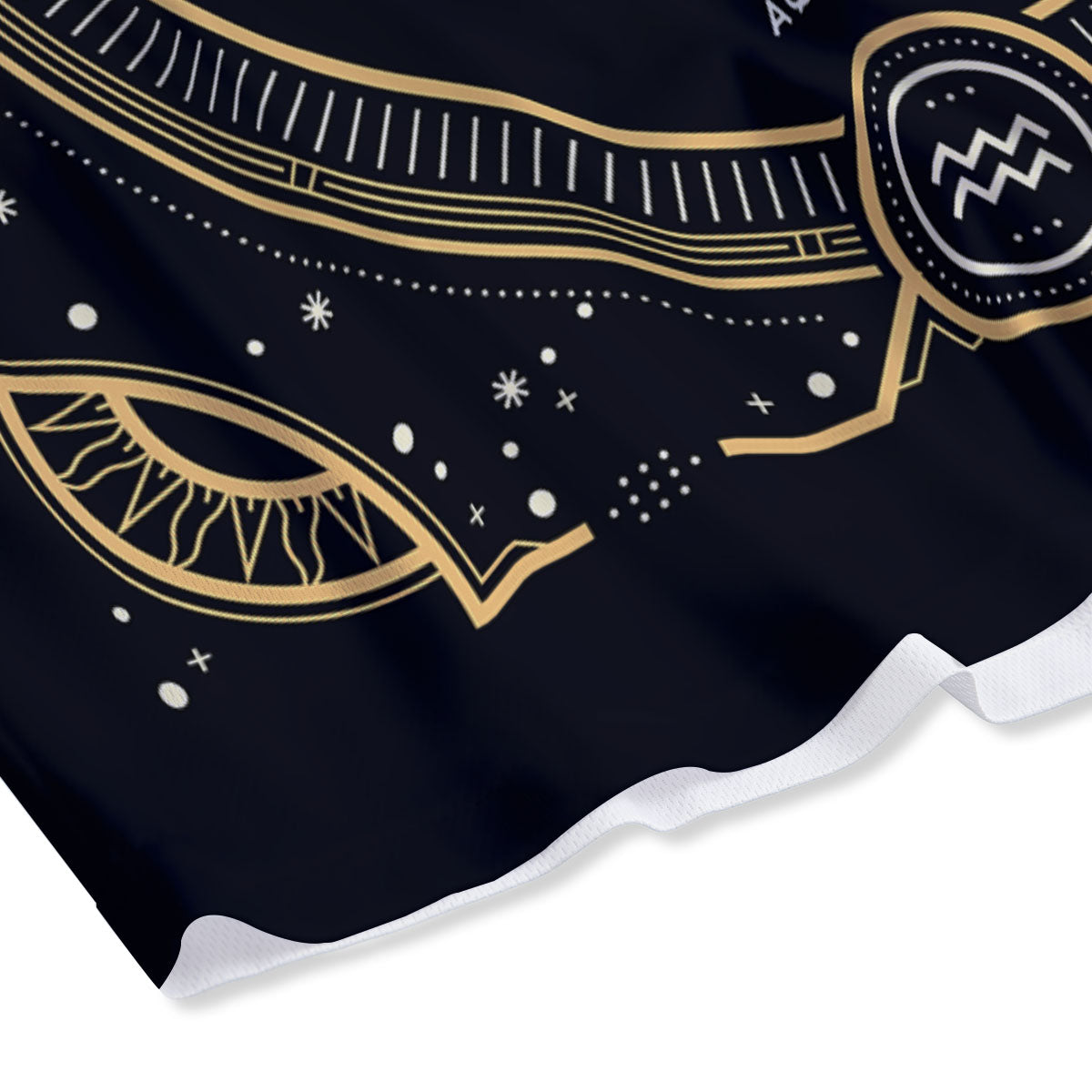 Zodiac Sign Vintage Aquarius Print Mesh Shorts