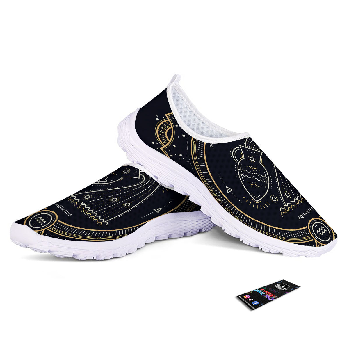 Zodiac Sign Vintage Aquarius Print Nurse Shoes-grizzshop