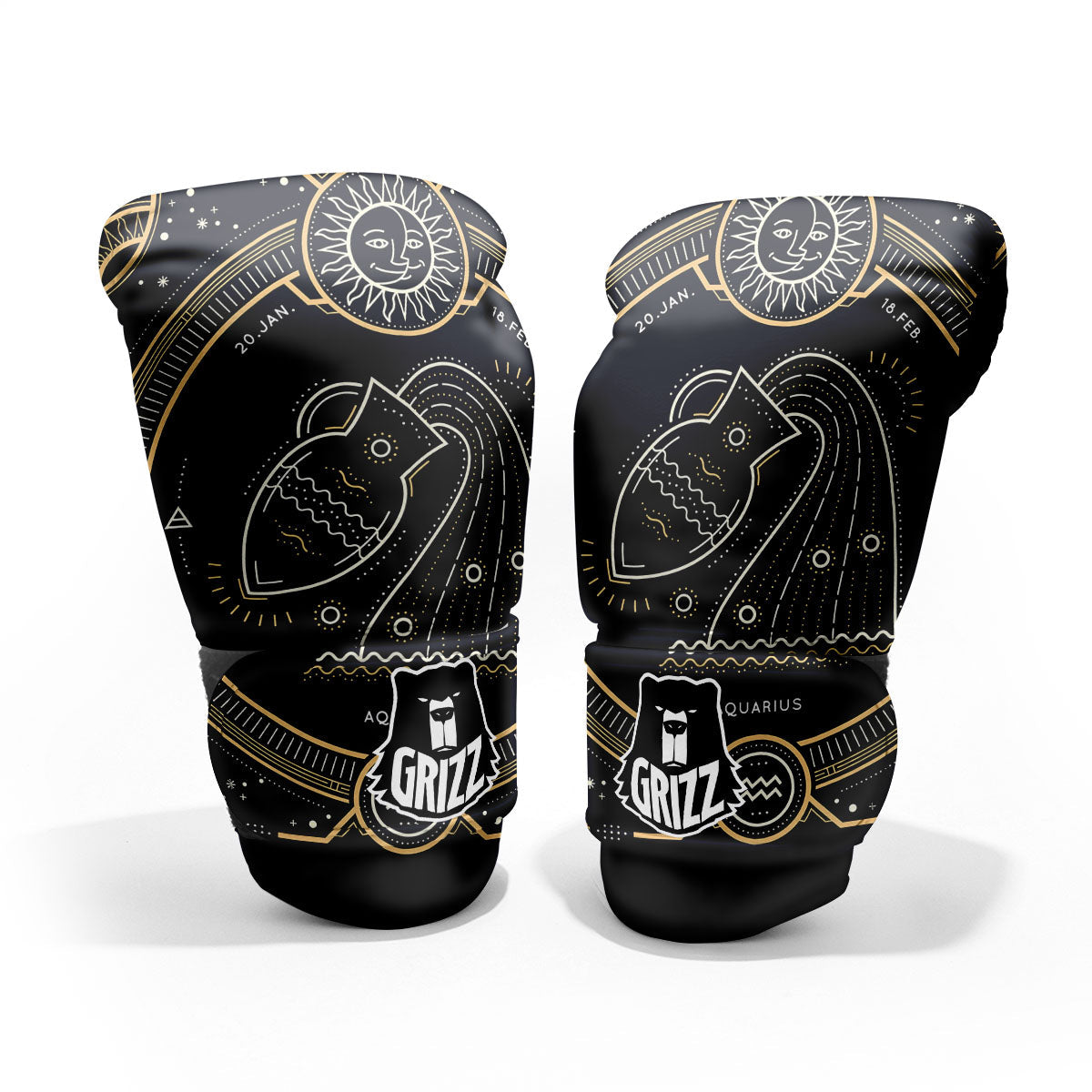 Zodiac Sign Vintage Aquarius Print Pro Boxing Glove