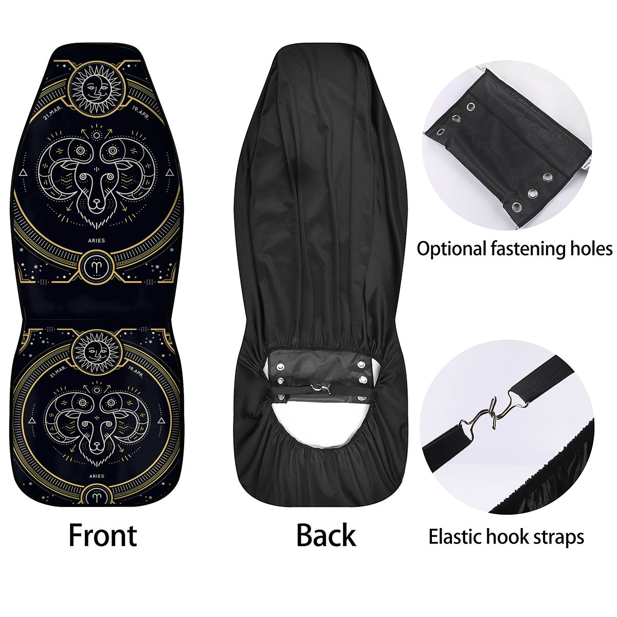 Zodiac Sign Vintage Aries Print Car Seat Covers-grizzshop