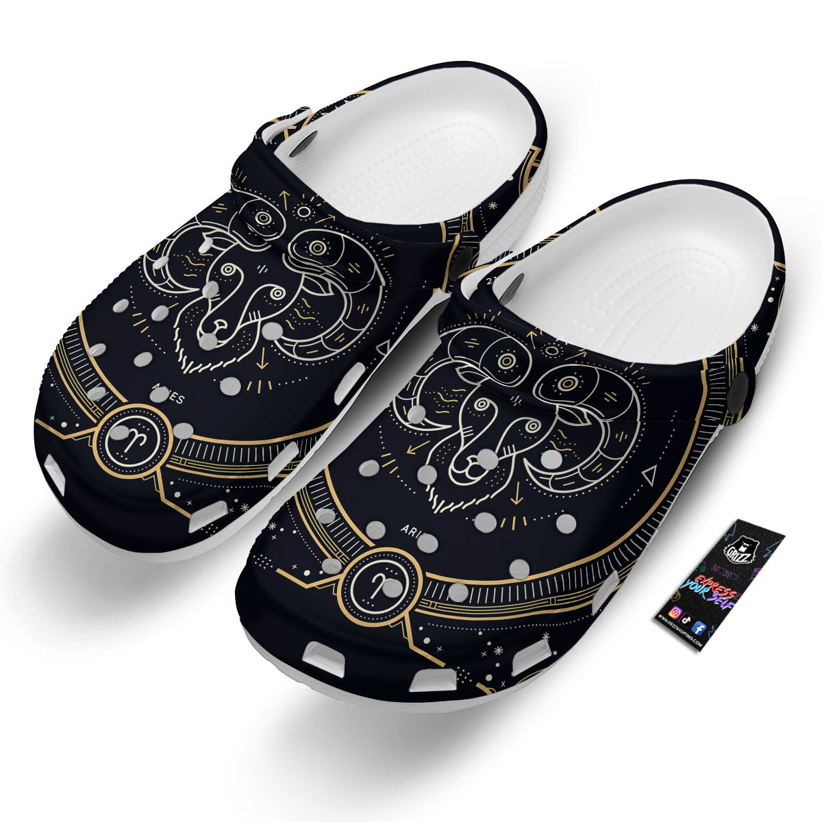 Zodiac Sign Vintage Aries Print Clog-grizzshop