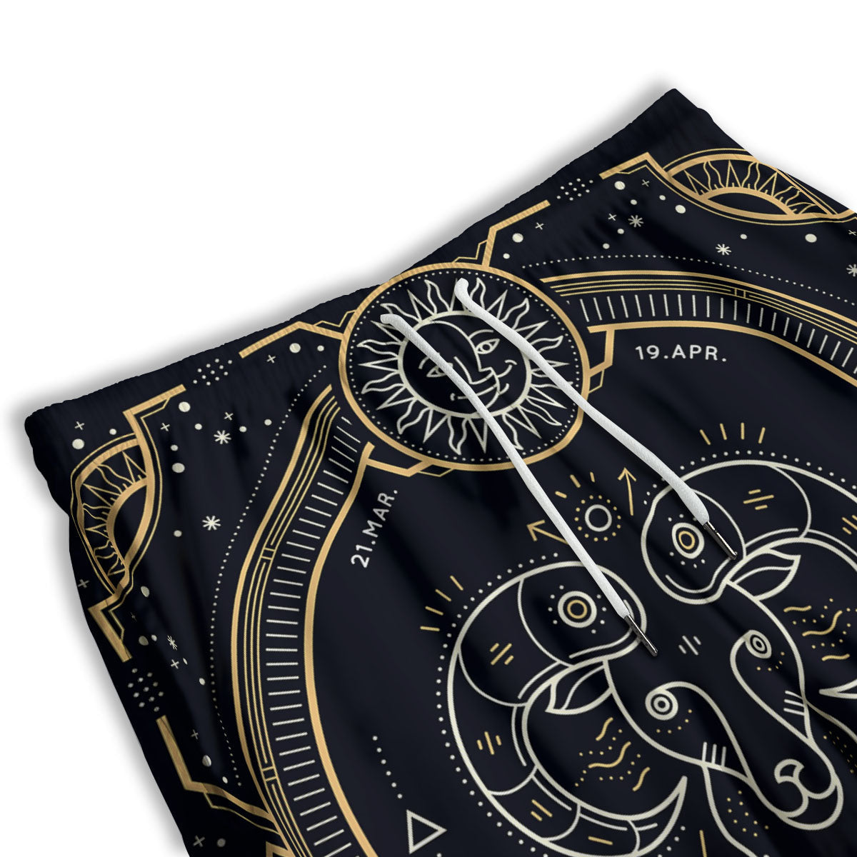 Zodiac Sign Vintage Aries Print Men's Athletic Shorts