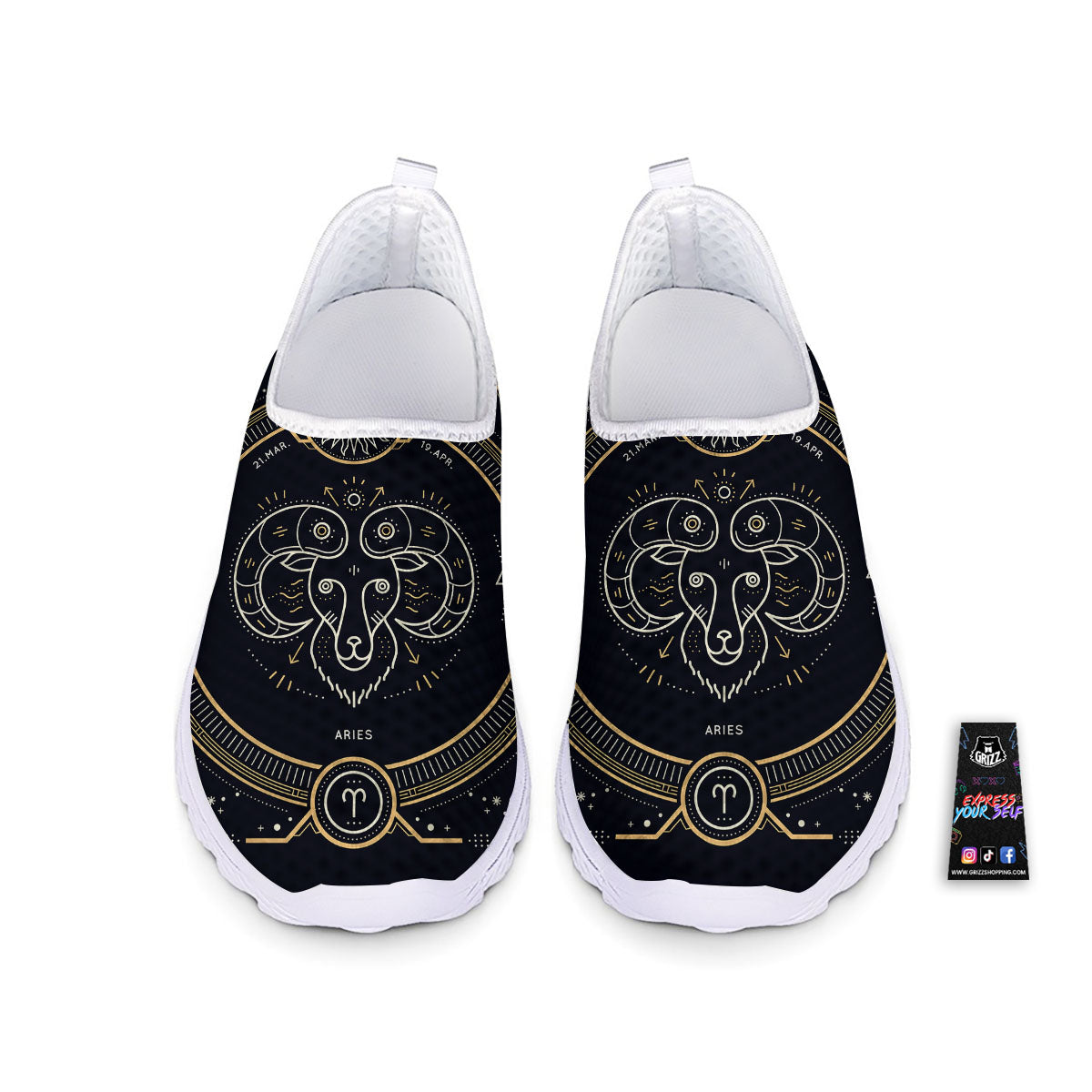 Zodiac Sign Vintage Aries Print Nurse Shoes-grizzshop