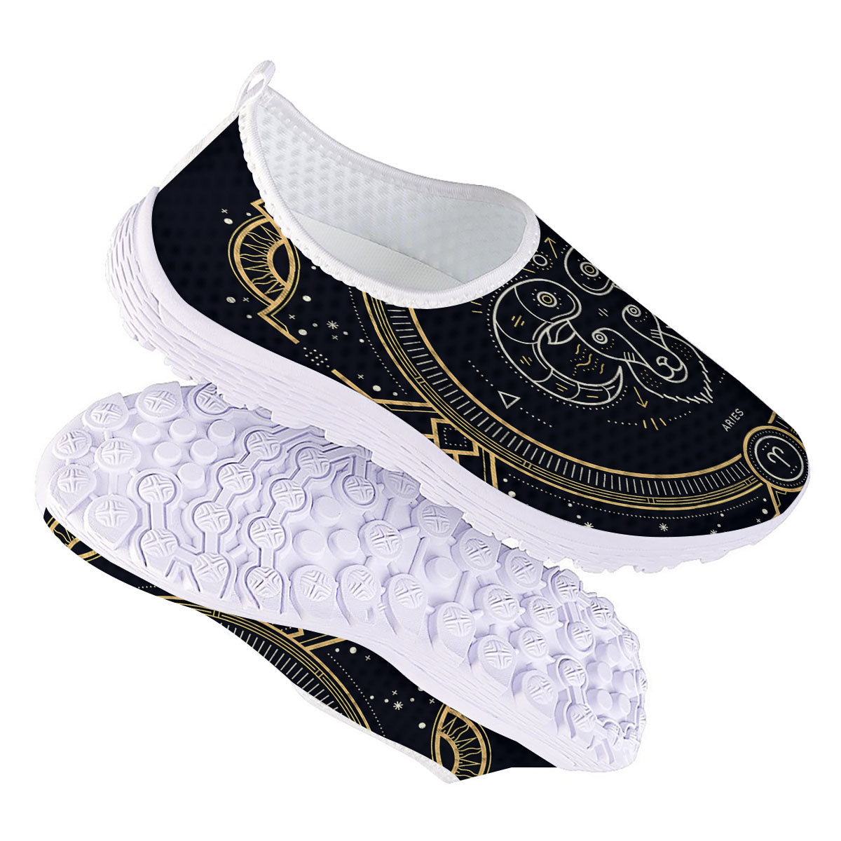 Zodiac Sign Vintage Aries Print Nurse Shoes-grizzshop