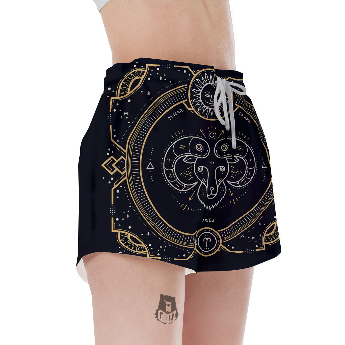 Zodiac Sign Vintage Aries Print Women's Shorts-grizzshop