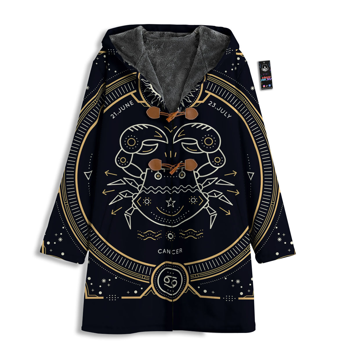 Zodiac Sign Vintage Cancer Print Men's Windbreaker Jacket-grizzshop