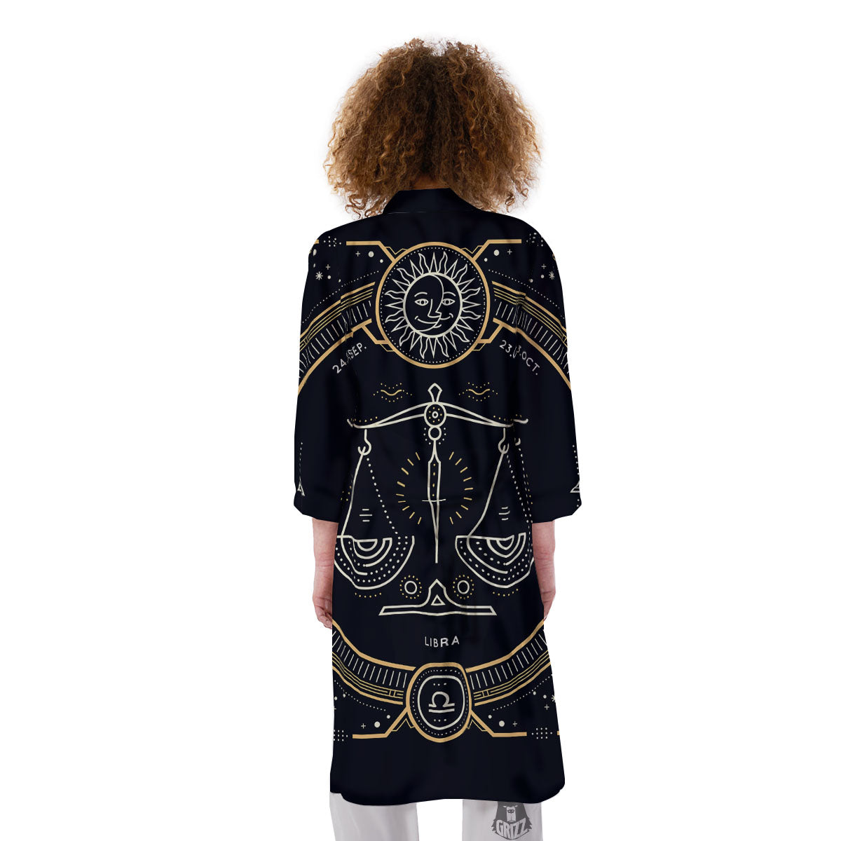 Zodiac Sign Vintage Libra Print Kimono-grizzshop