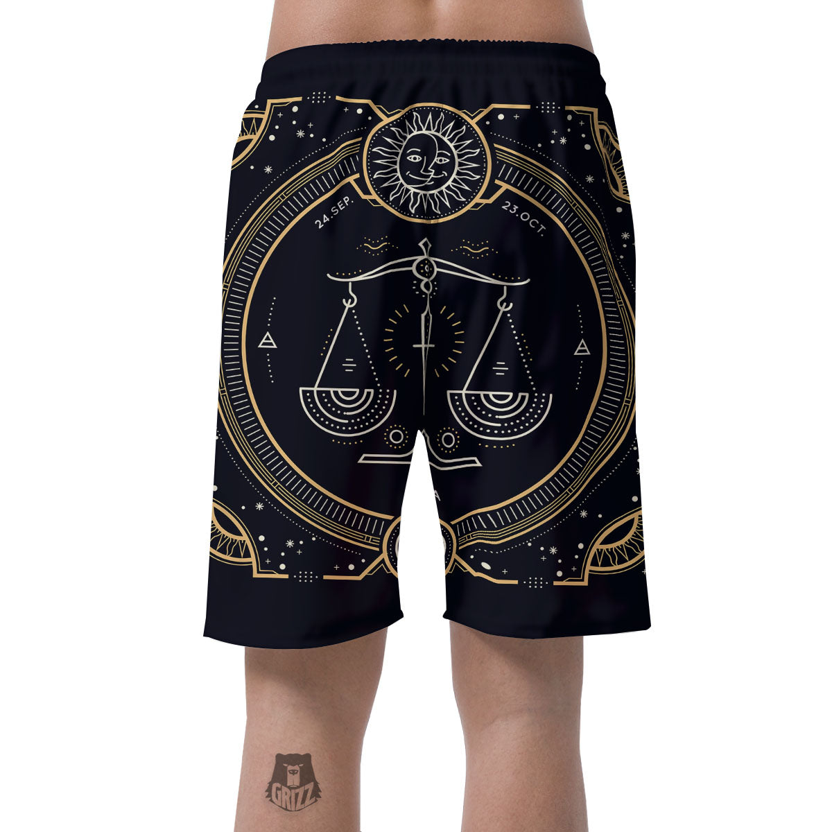 Zodiac Sign Vintage Libra Print Men's Shorts-grizzshop