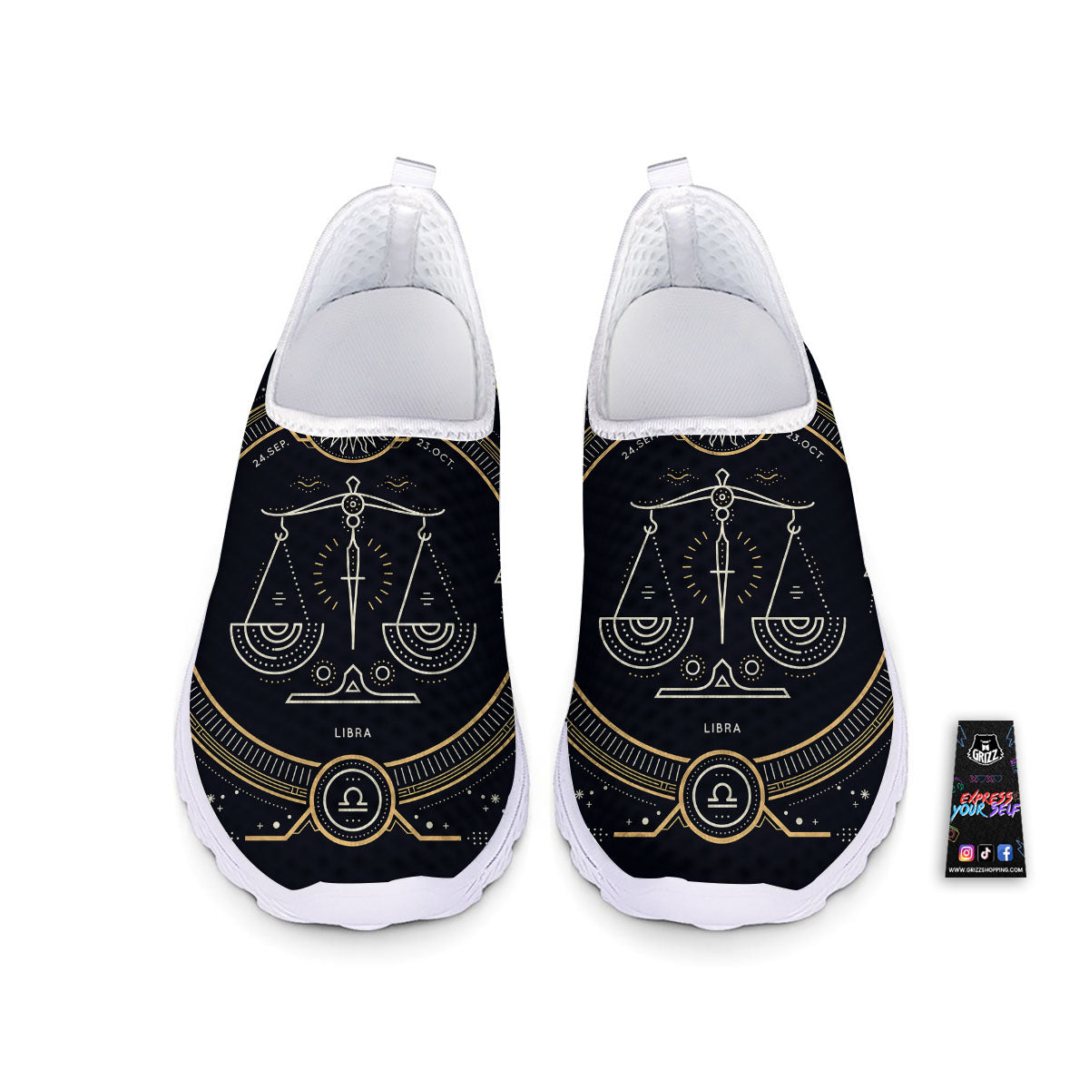 Zodiac Sign Vintage Libra Print Nurse Shoes-grizzshop