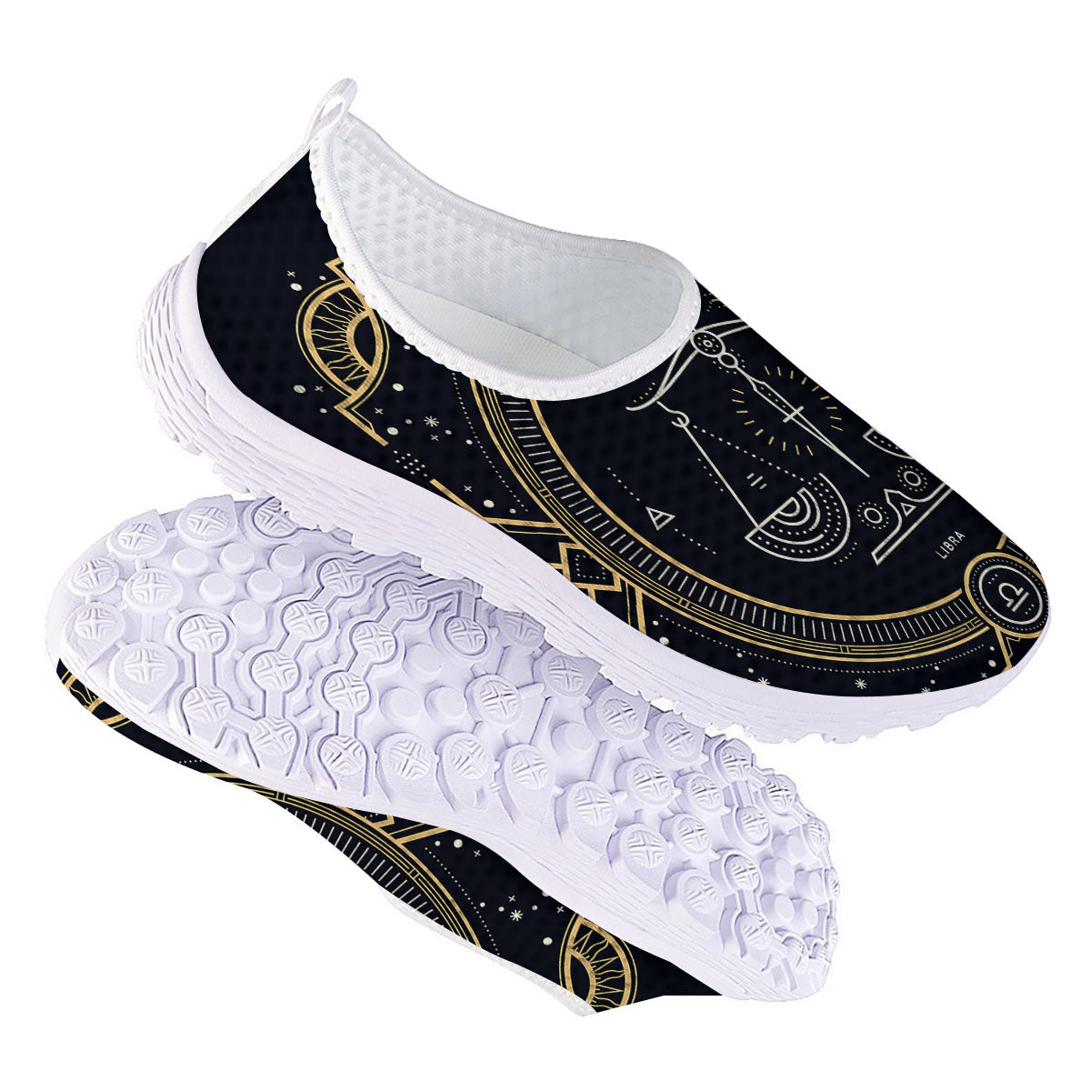 Zodiac Sign Vintage Libra Print Nurse Shoes-grizzshop