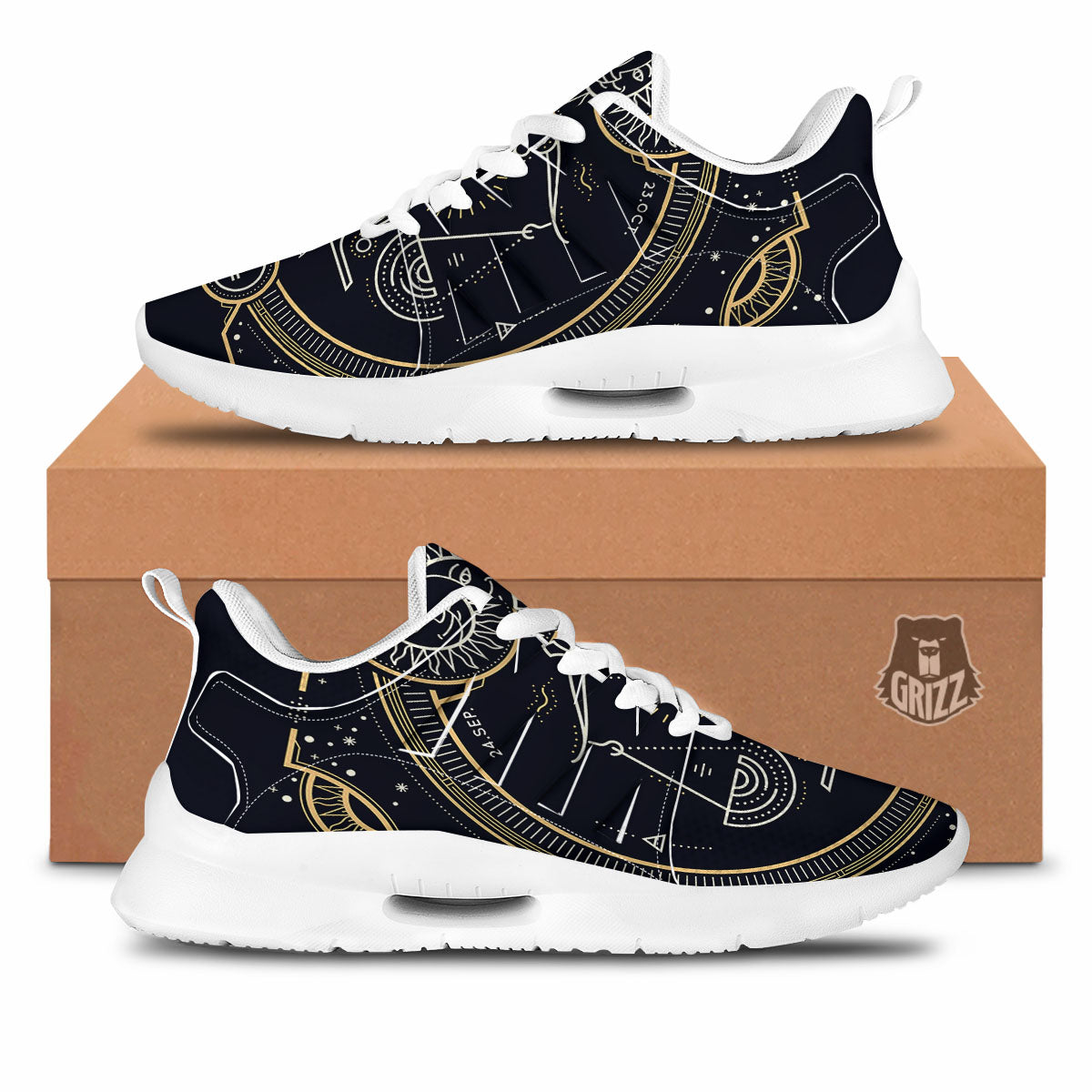 Zodiac Sign Vintage Libra Print Tennis Shoes-grizzshop