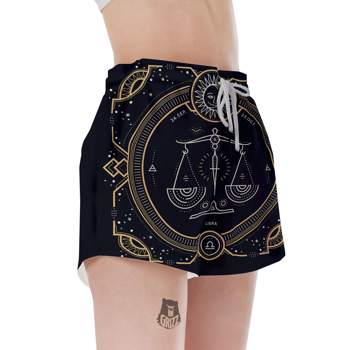 Zodiac Sign Vintage Libra Print Women's Shorts-grizzshop
