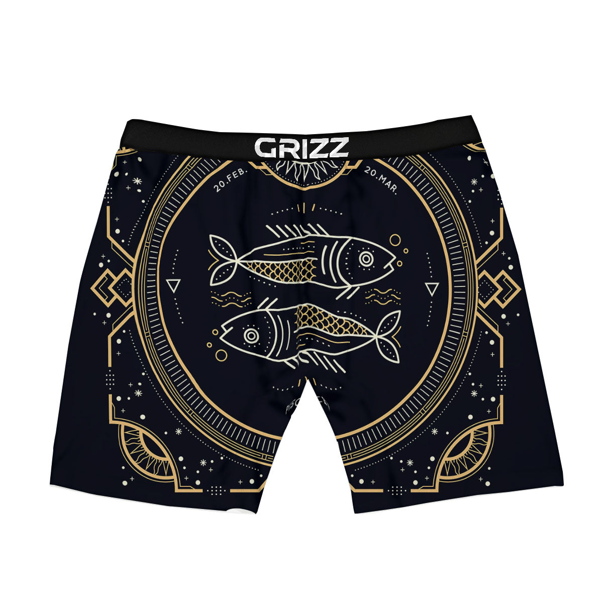 Zodiac Sign Vintage Pisces Print Boxer Briefs-grizzshop