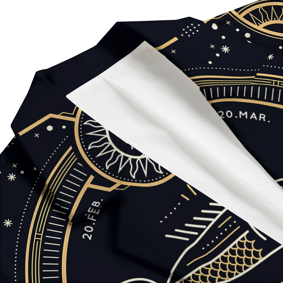 Zodiac Sign Vintage Pisces Print Men's Blazer-grizzshop