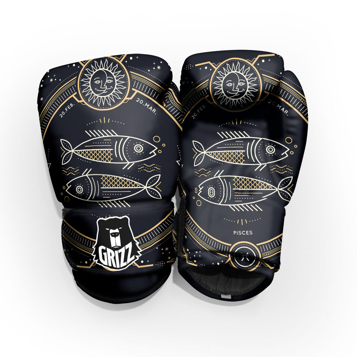 Zodiac Sign Vintage Pisces Print Pro Boxing Glove