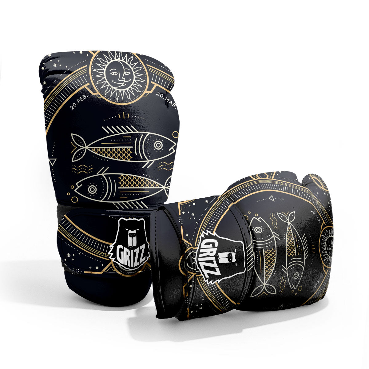 Zodiac Sign Vintage Pisces Print Pro Boxing Glove