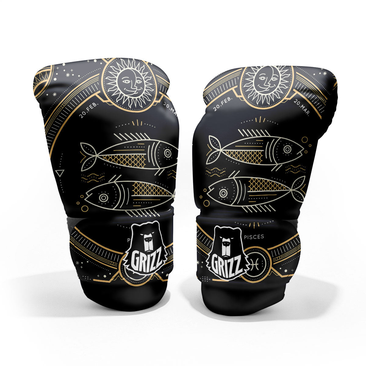 Zodiac Sign Vintage Pisces Print Pro Boxing Glove