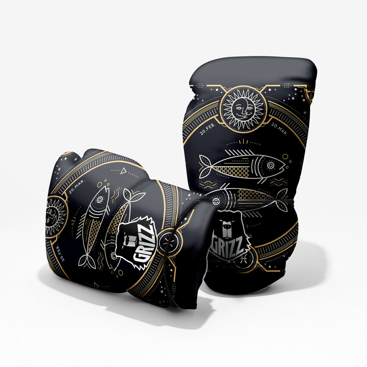 Zodiac Sign Vintage Pisces Print Pro Boxing Glove