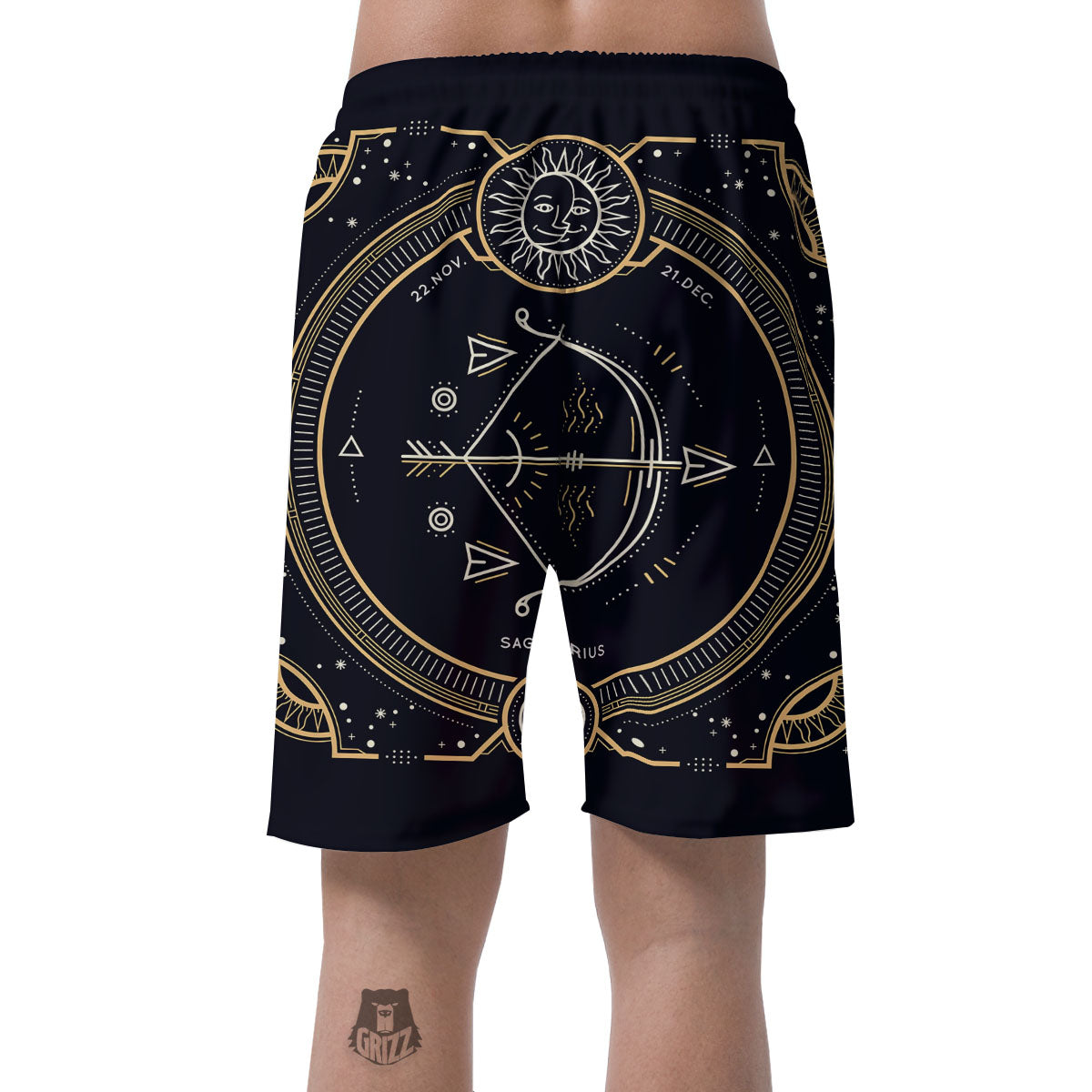 Zodiac Sign Vintage Sagittarius Print Men's Shorts-grizzshop